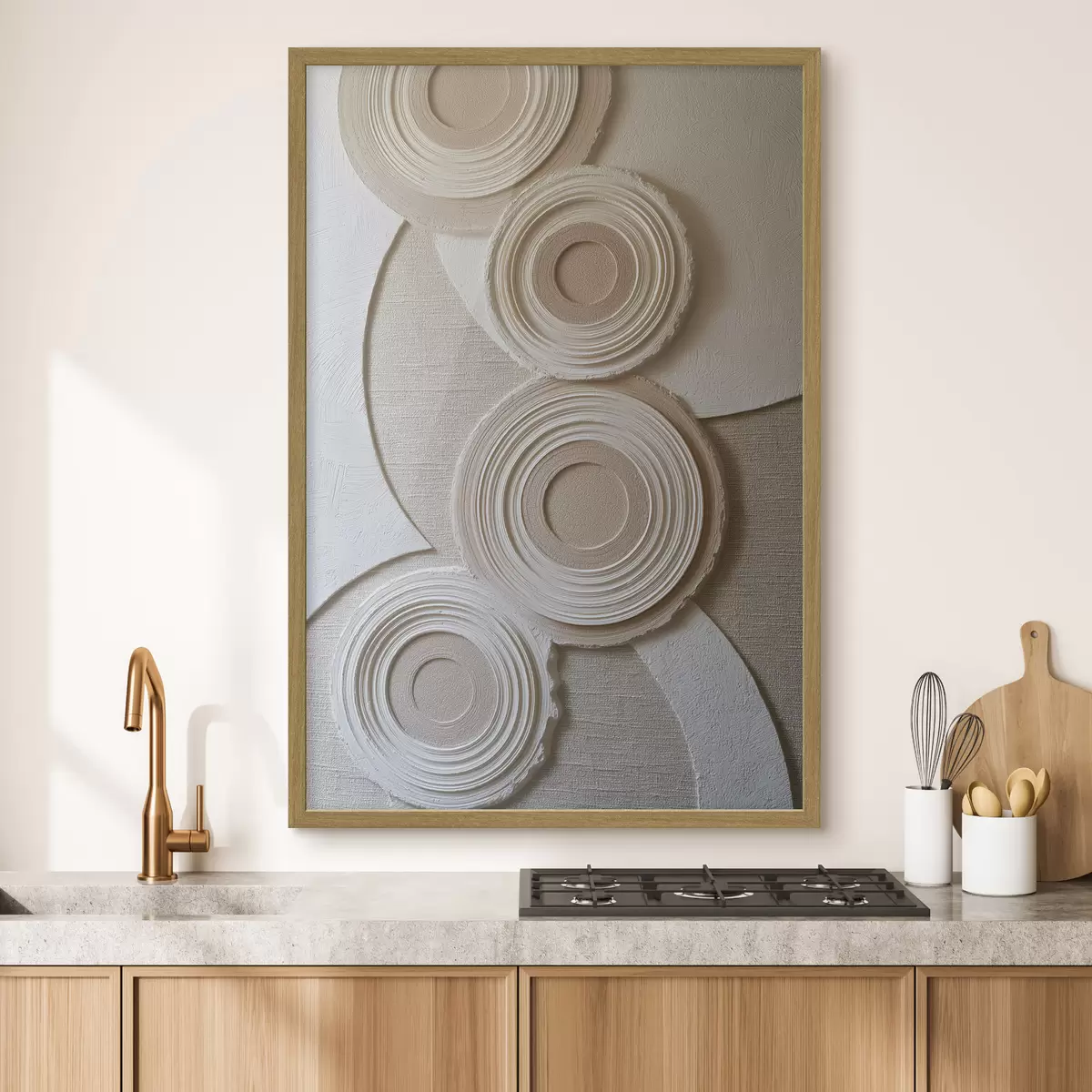 Poster Compoziție abstractă cu cercuri și efect de relief f49955