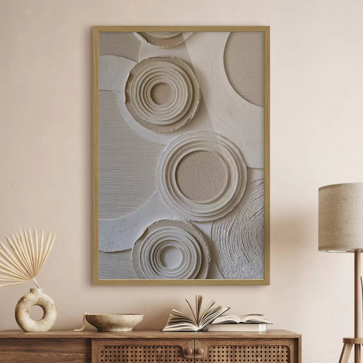 Poster Compoziție geometrică cu cercuri și efect de relief f49956