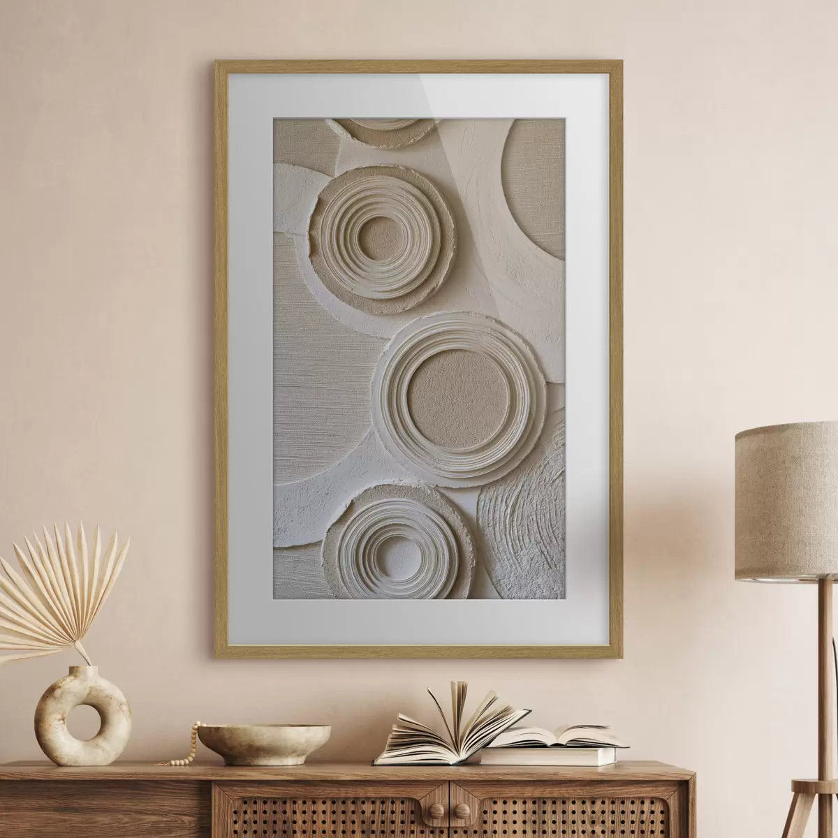 Poster Compoziție geometrică cu cercuri și efect de relief f49956
