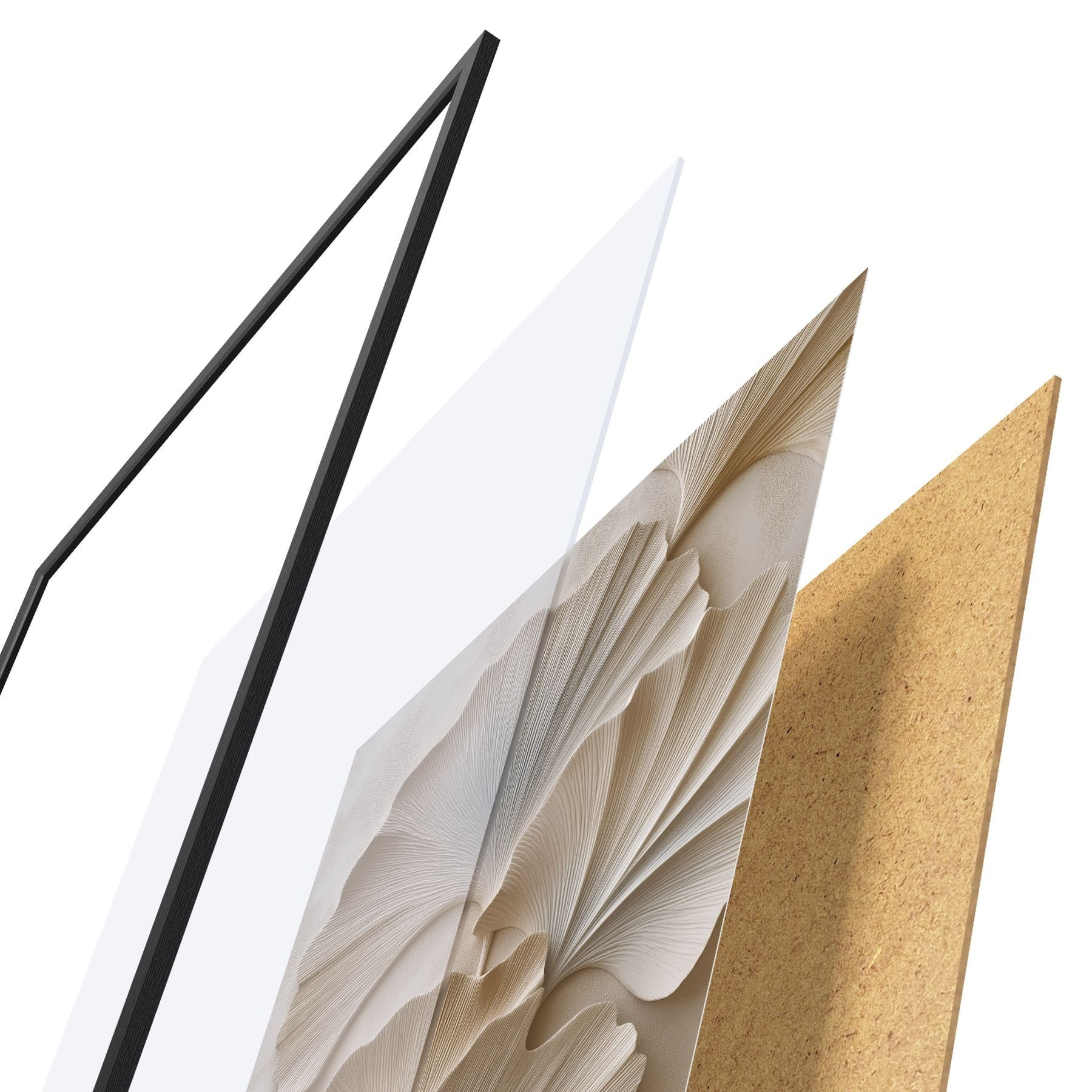 Poster Frunze în nuanțe neutre delicate, cu efect de relief f49960