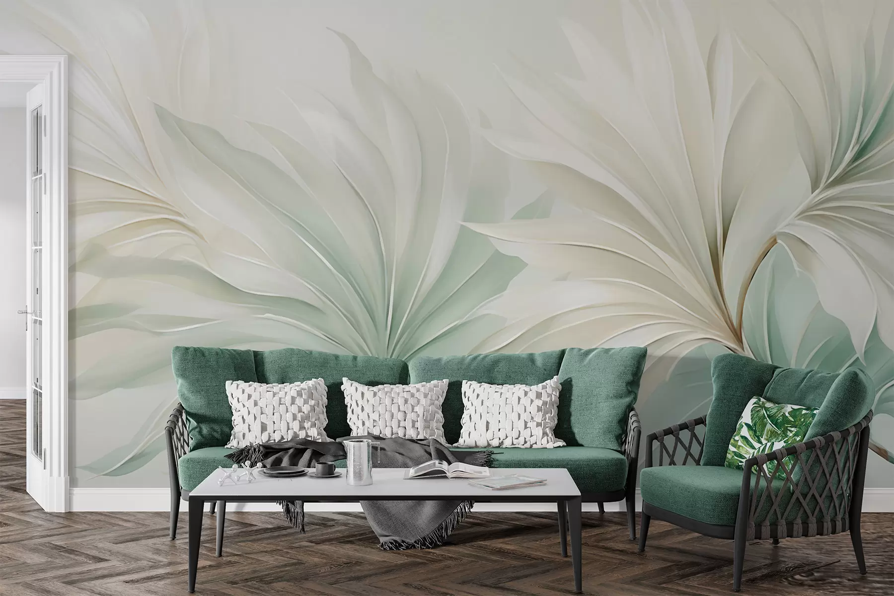 fototapet Frunze tropicale ascuțite w05792