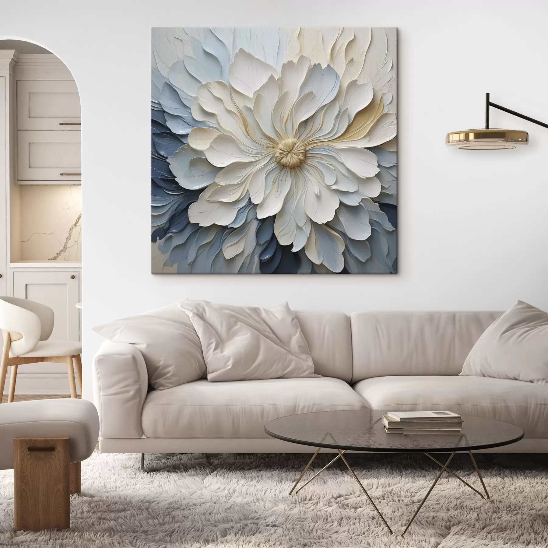 Tablouri Floare, ilustrație plană, imitație de pictură s50132