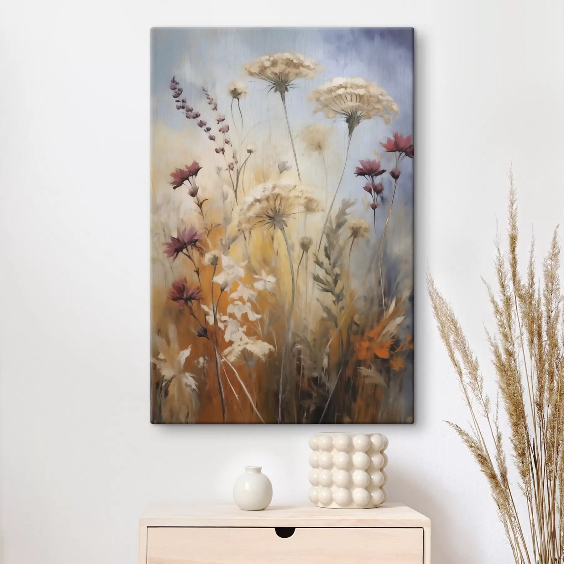 Tablouri Flori sălbatice și ierburi, imitație de pictură s50144