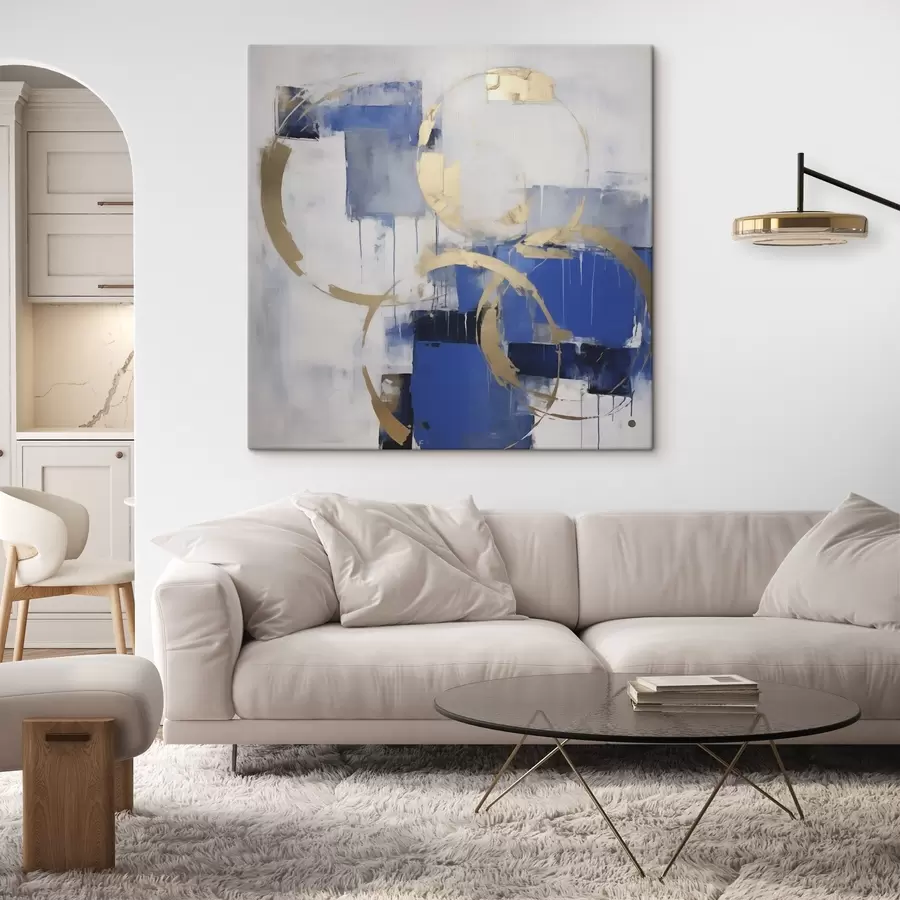 Tablouri Cercuri și inele abstracte, imitație de pictură s50149