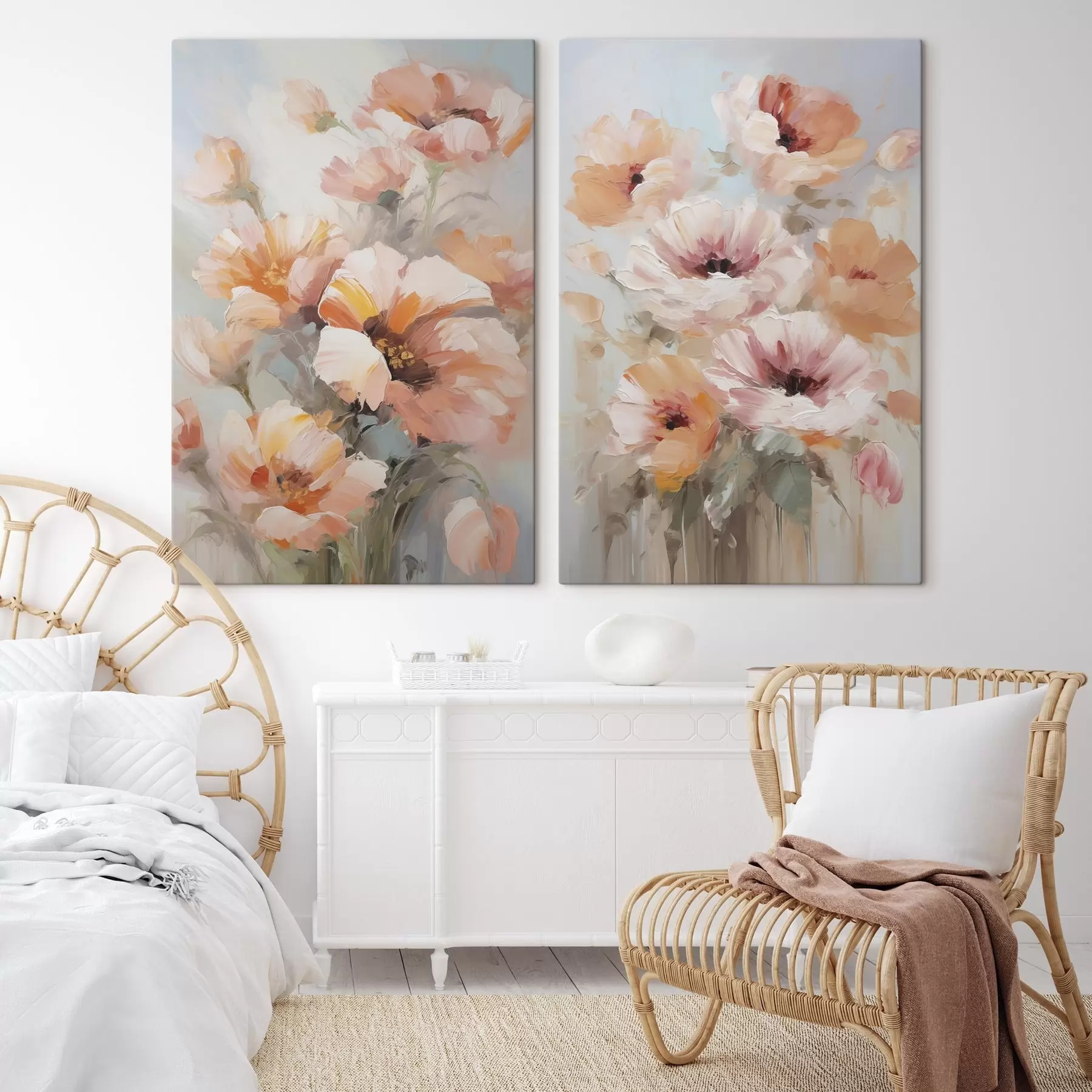 Tablouri Flori delicate, imitație de pictură m30806
