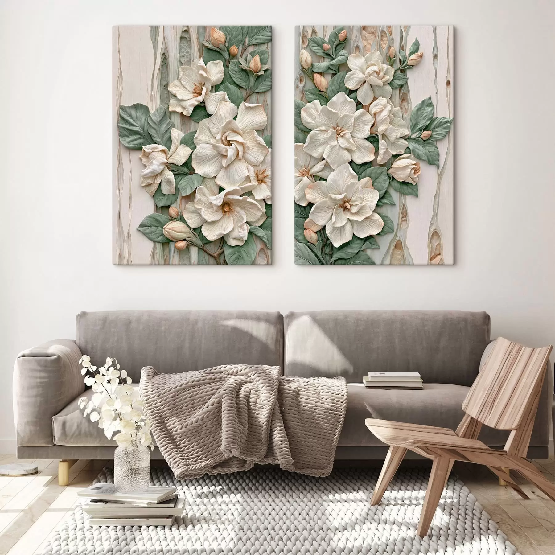 Tablouri Flori abstracte cu frunze m30711
