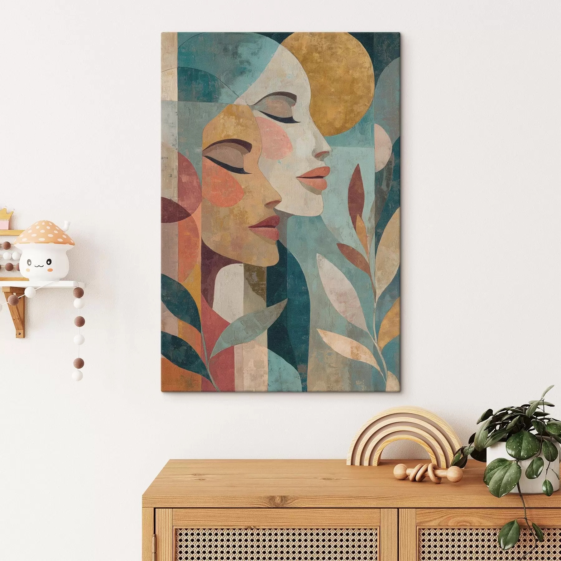 Tablouri Un portret etnic abstract al a două femei s49941