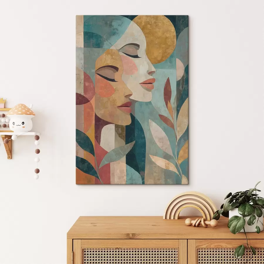 Tablouri Un portret etnic abstract al a două femei s49941