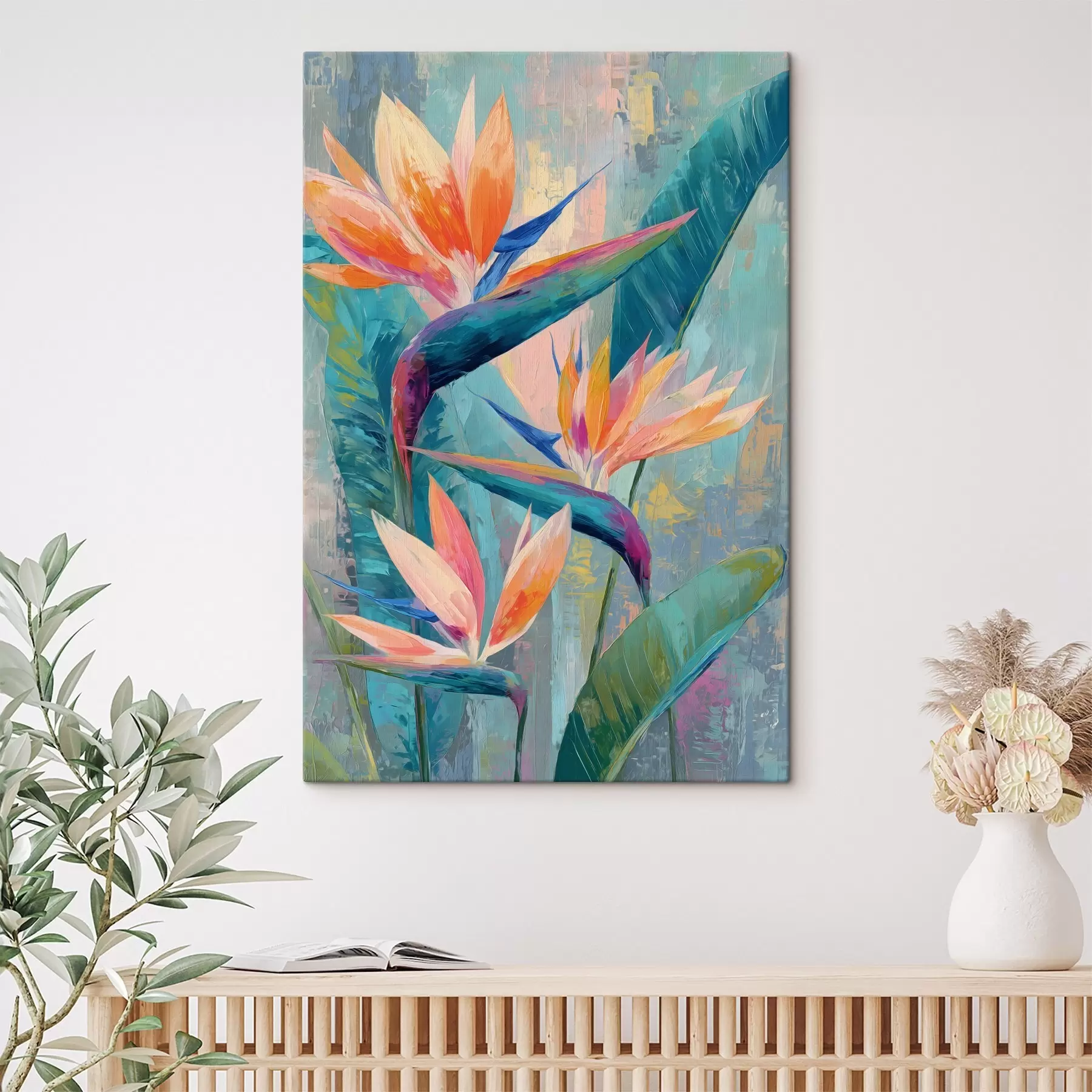 Tablouri O strelitzia plină de viață, redată într-un stil pictural s50150