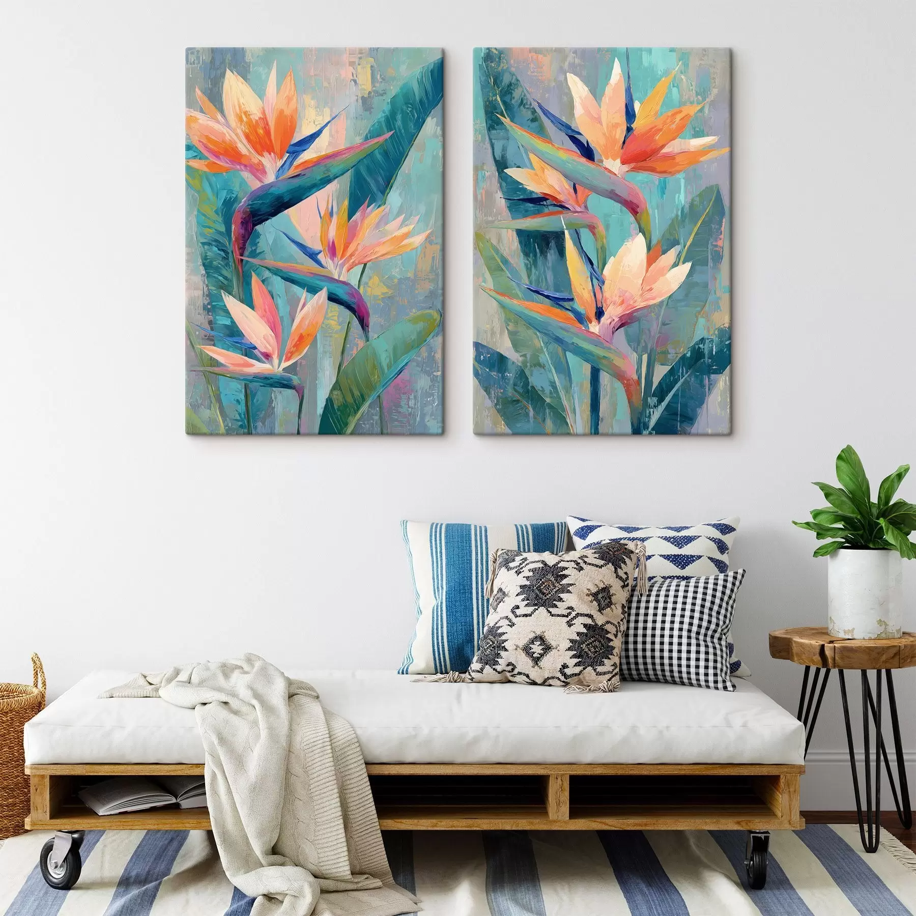 Tablouri O strelitzia plină de viață, redată într-un stil pictural m30814