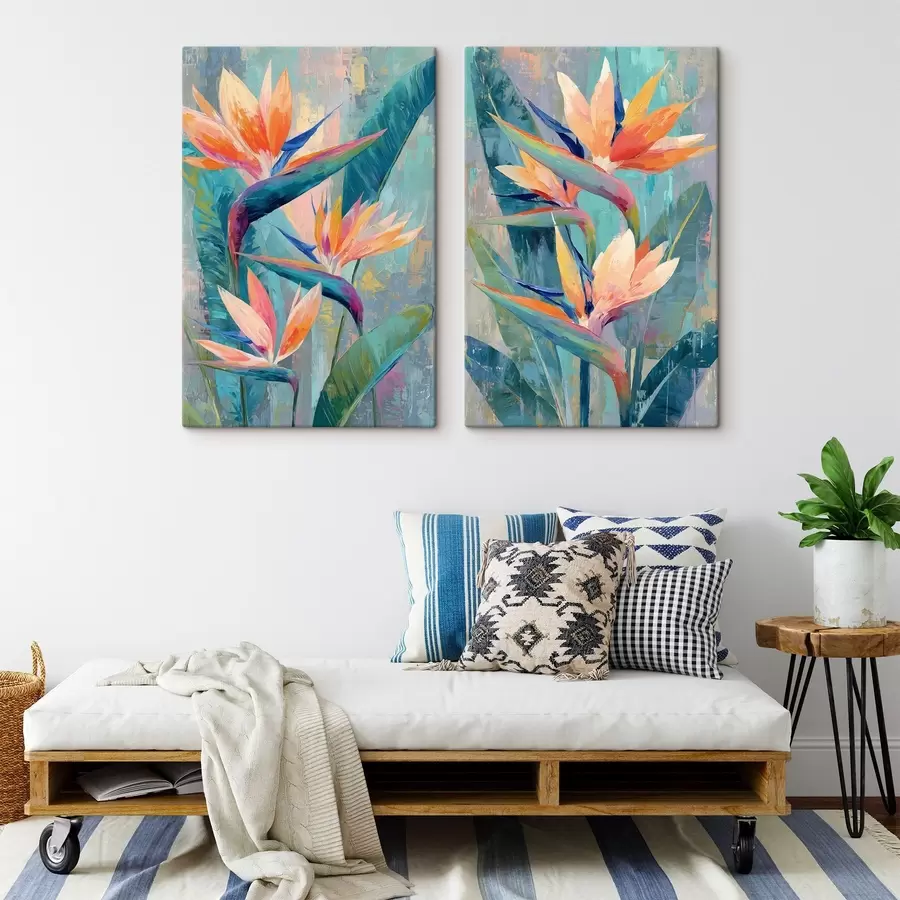 Tablouri O strelitzia plină de viață, redată într-un stil pictural m30814