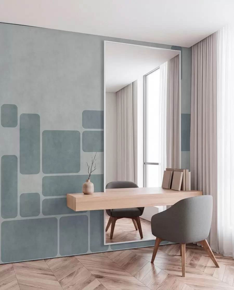 fototapet Model geometric în nuanțe de albastru deschis w05141v2