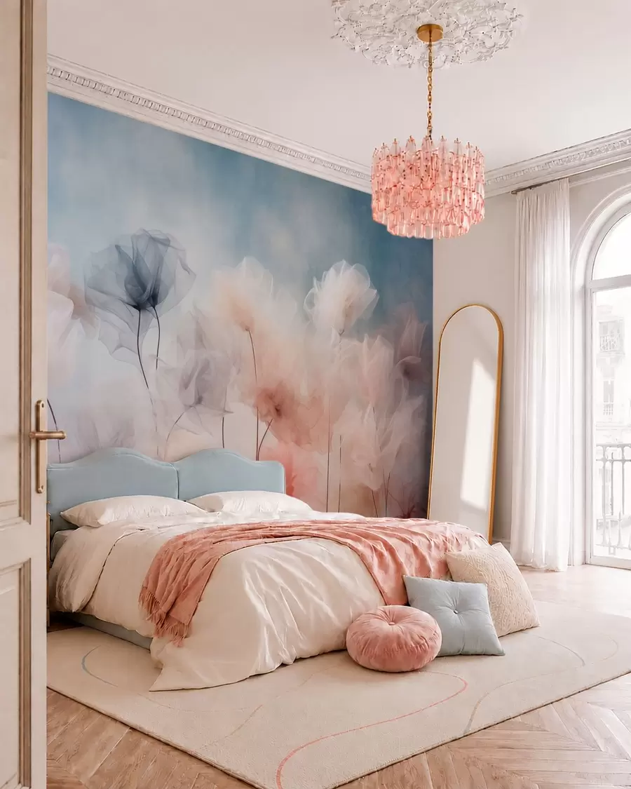 fototapet Flori aerisite, în nuanțe delicate de pastel w05818