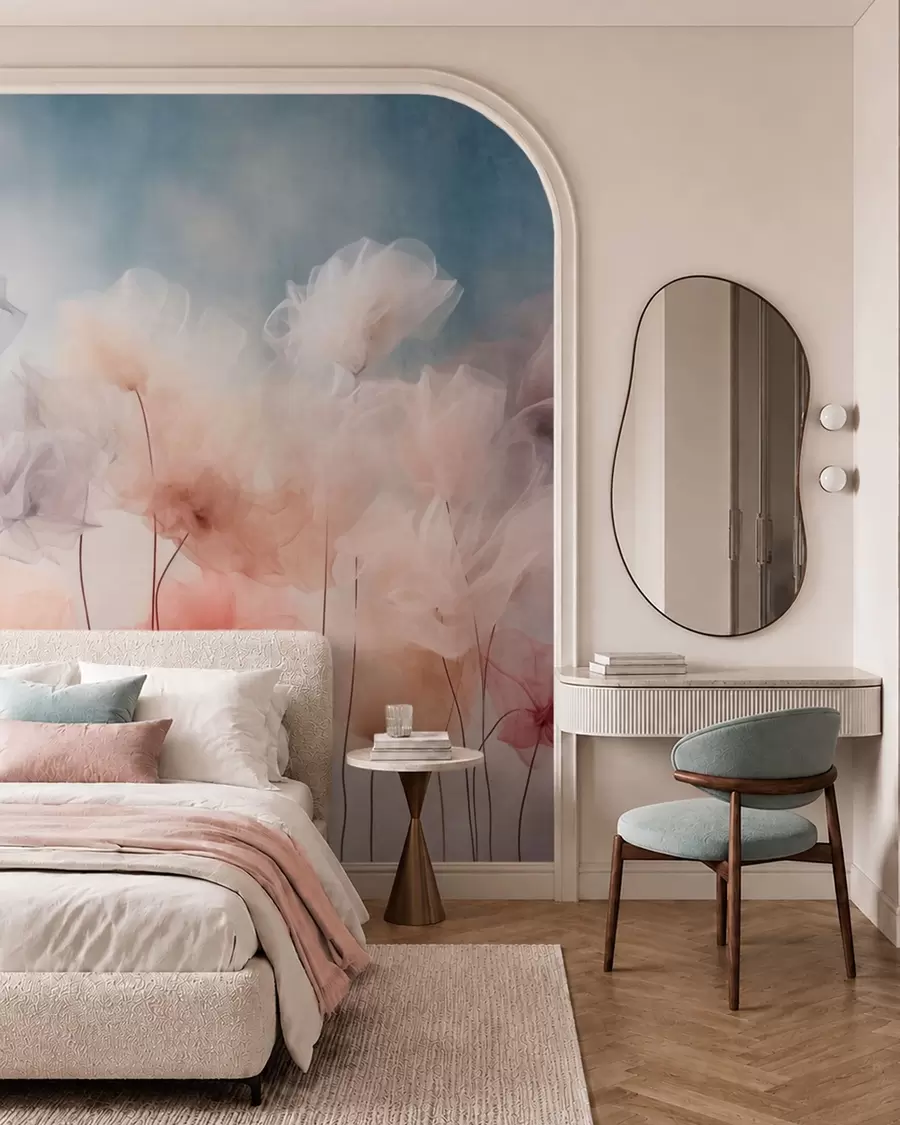 fototapet Flori aerisite, în nuanțe delicate de pastel w05818