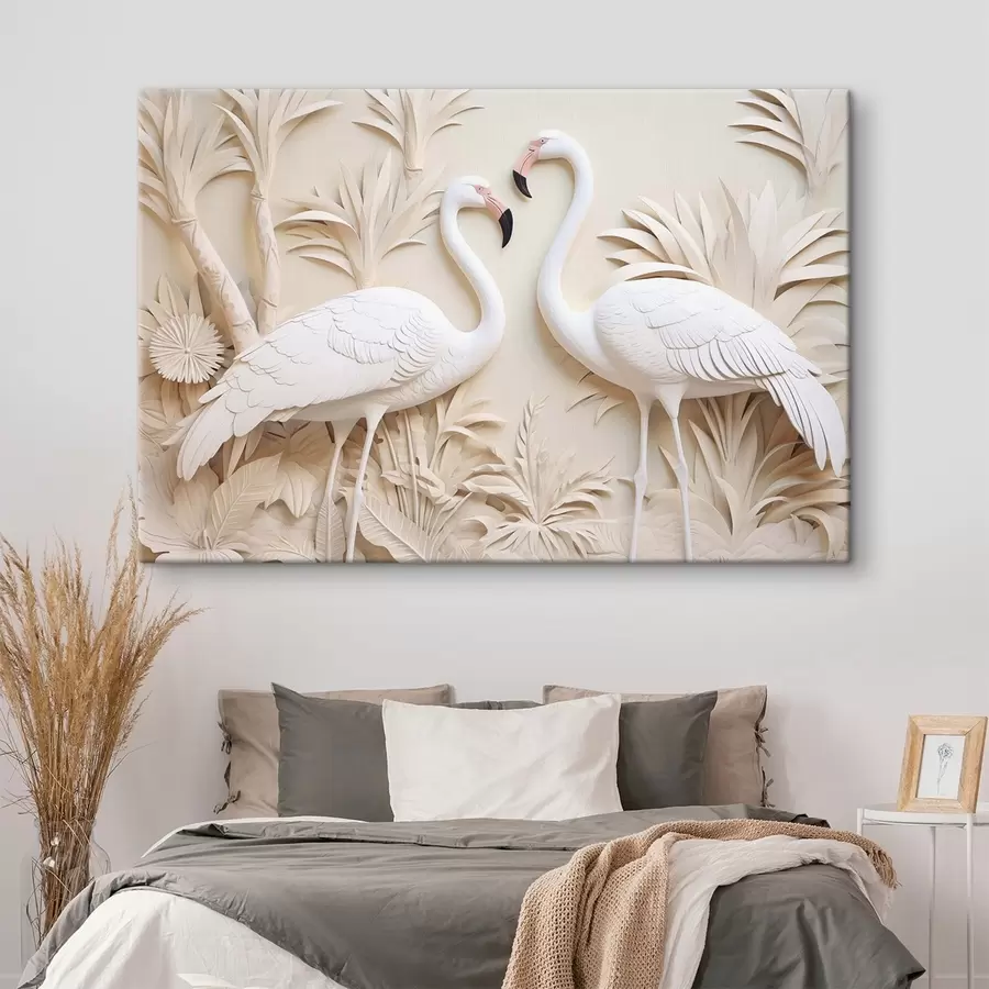 Tablouri O pereche de flamingo albi s50303