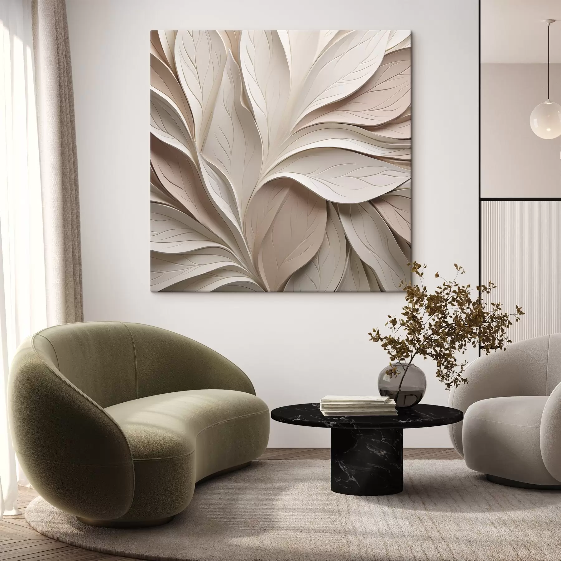 Tablouri Frunze abstracte, ilustrație plană s50260