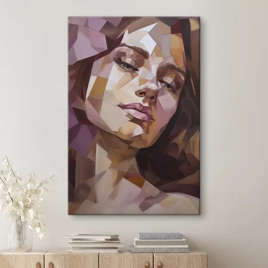 Tablouri Portret abstract de femeie, imitație de pictură s50270