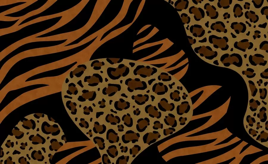 fototapet Modele cu imprimeuri de leopard și tigru, inspirate de animalele sălbatice w05759