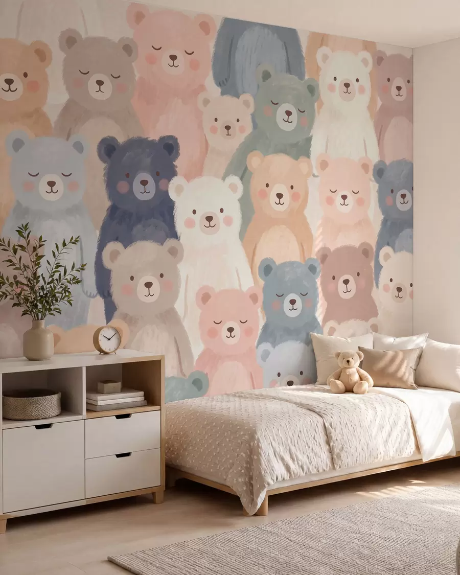 fototapet Ursuleți pastel w10010