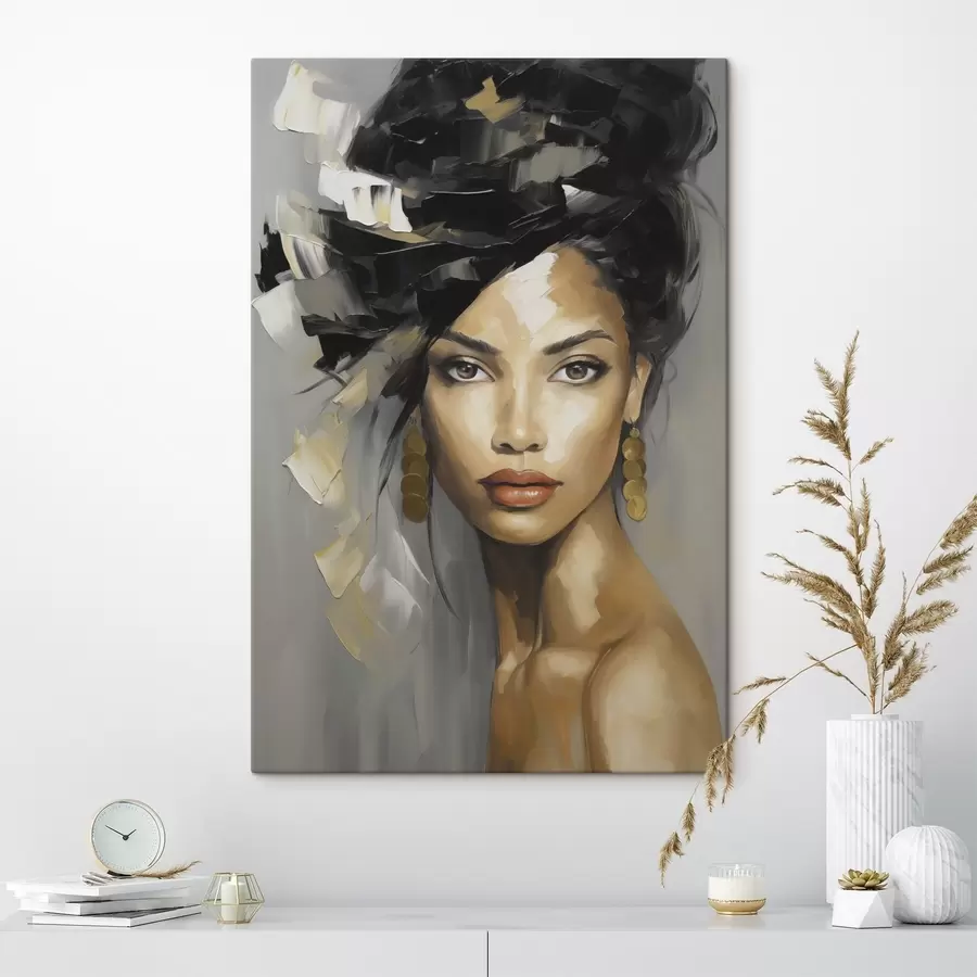 Tablouri Portret abstract de femeie, imitație de pictură s50371