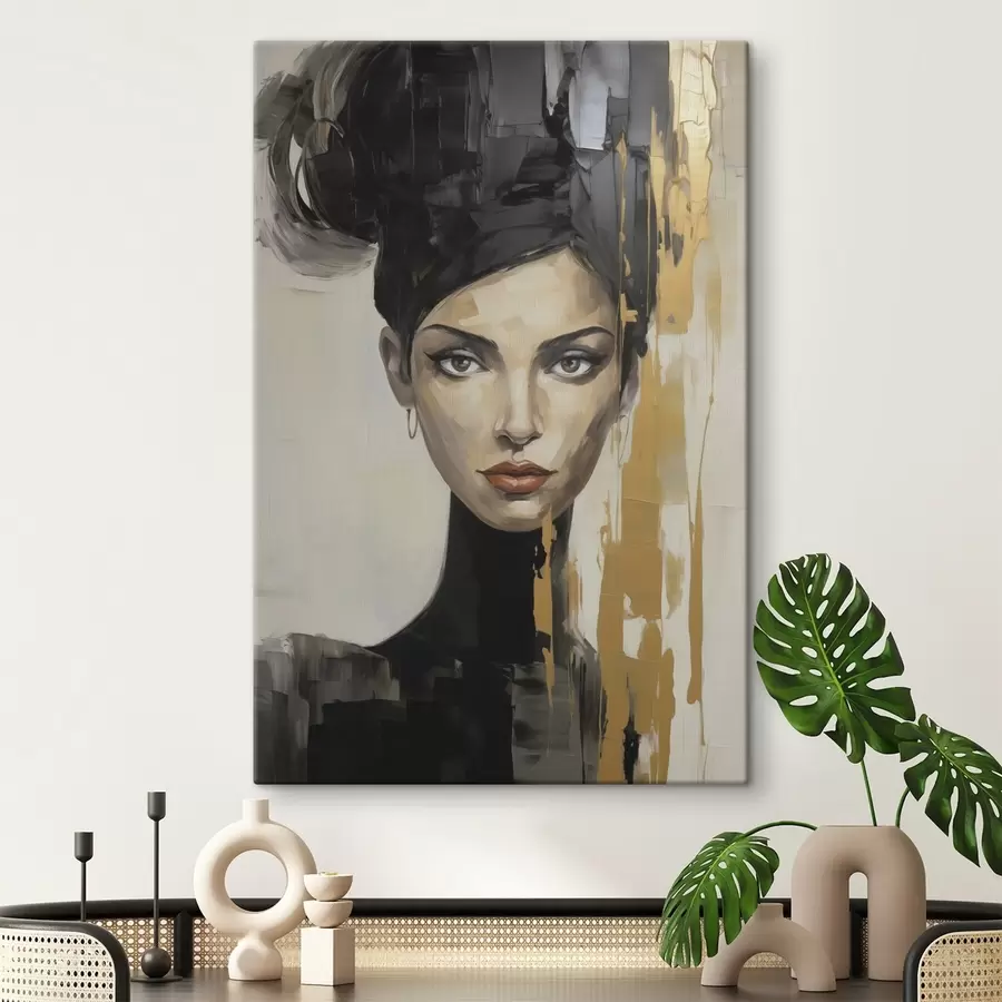 Tablouri Portret abstract de femeie, imitație de pictură s50372