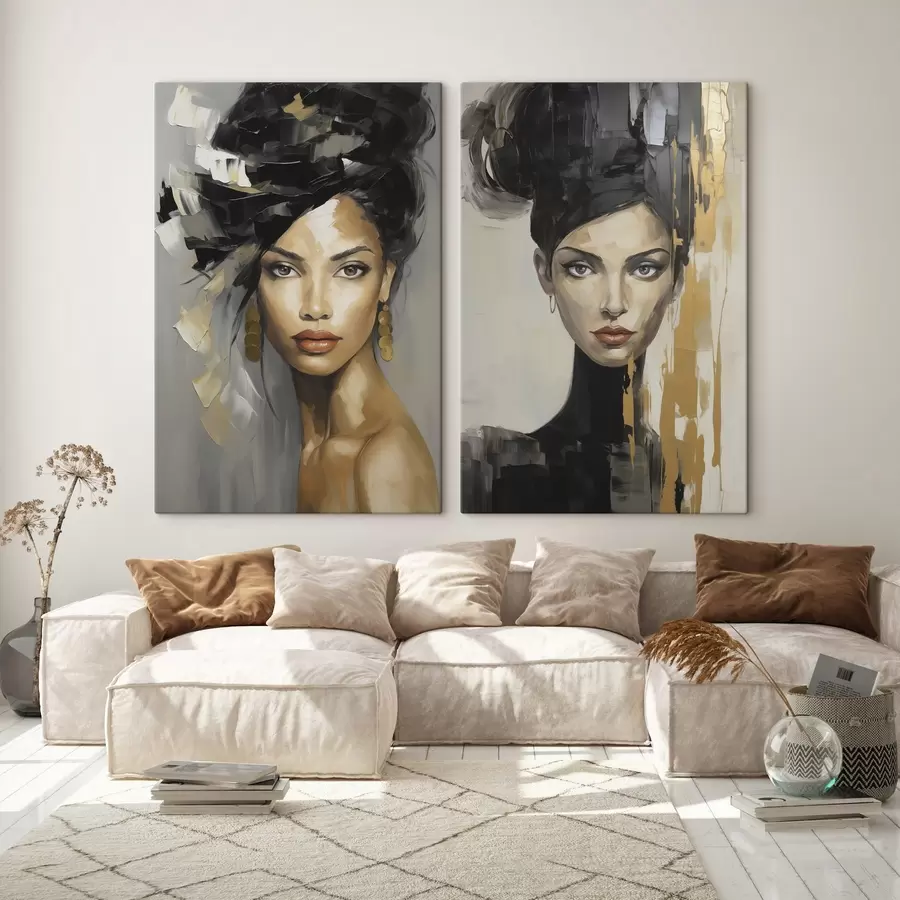 Tablouri Portret abstract de femeie, imitație de pictură m30893