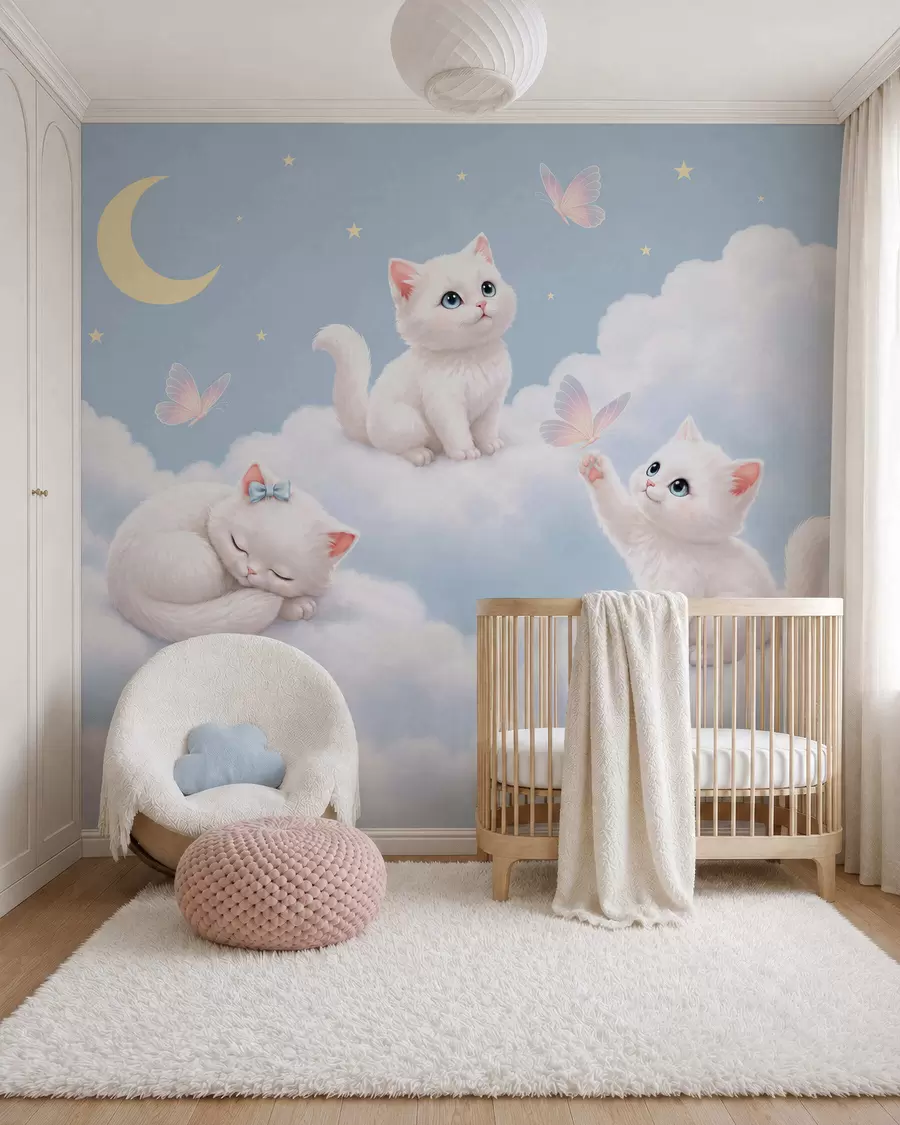 fototapet Pisicuțe printre nori w05841