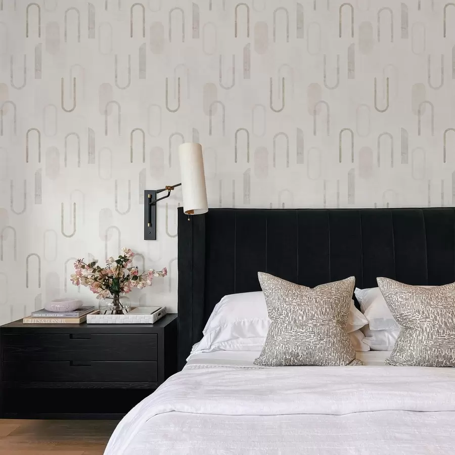 fototapet Model geometric ușor, cu arcuri de culoare bej a01256