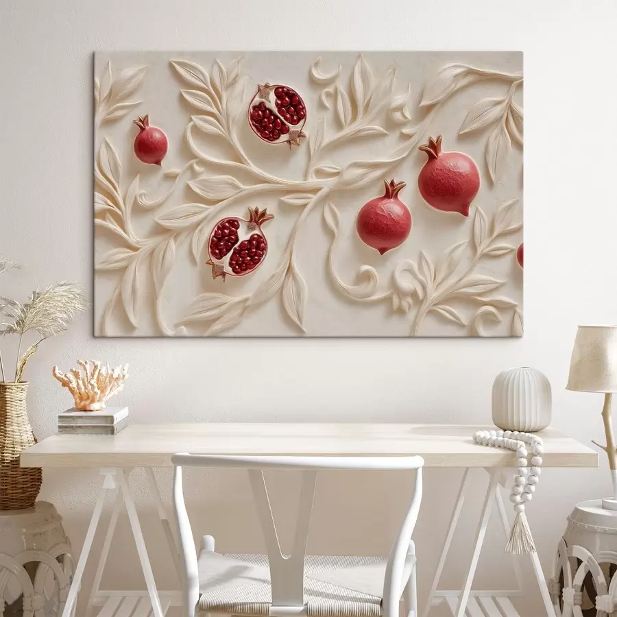 Tablouri Rodii roșii printre ramuri decorative ușoare s50428