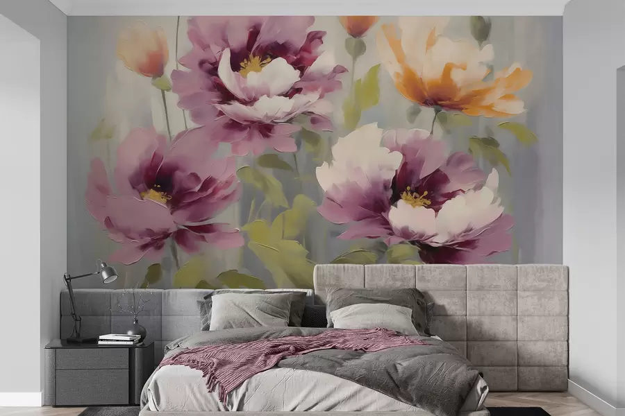 fototapet Flori stilizate în stil abstract, imitație de pictură w05848