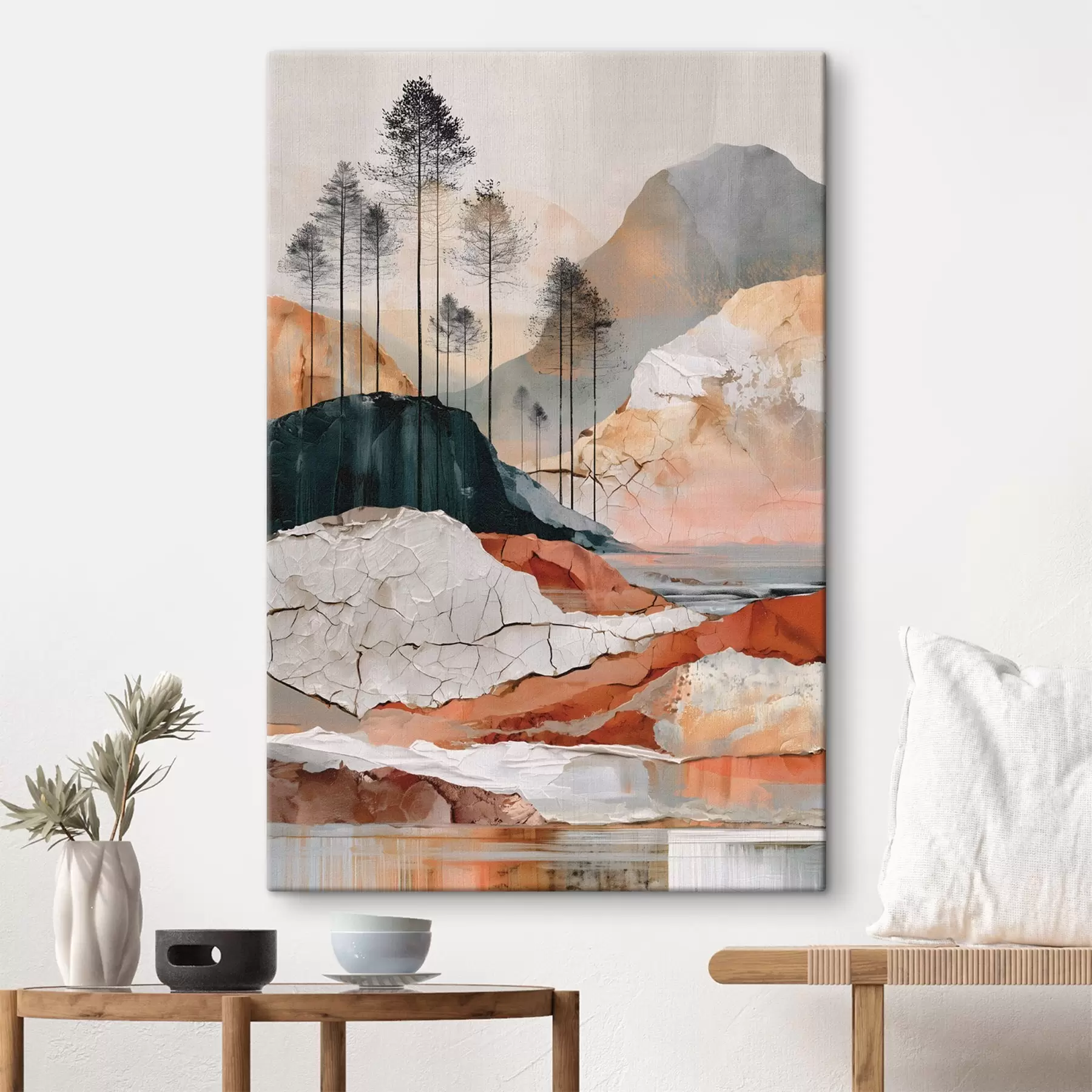 Tablouri Un peisaj abstract texturat cu copaci s50475