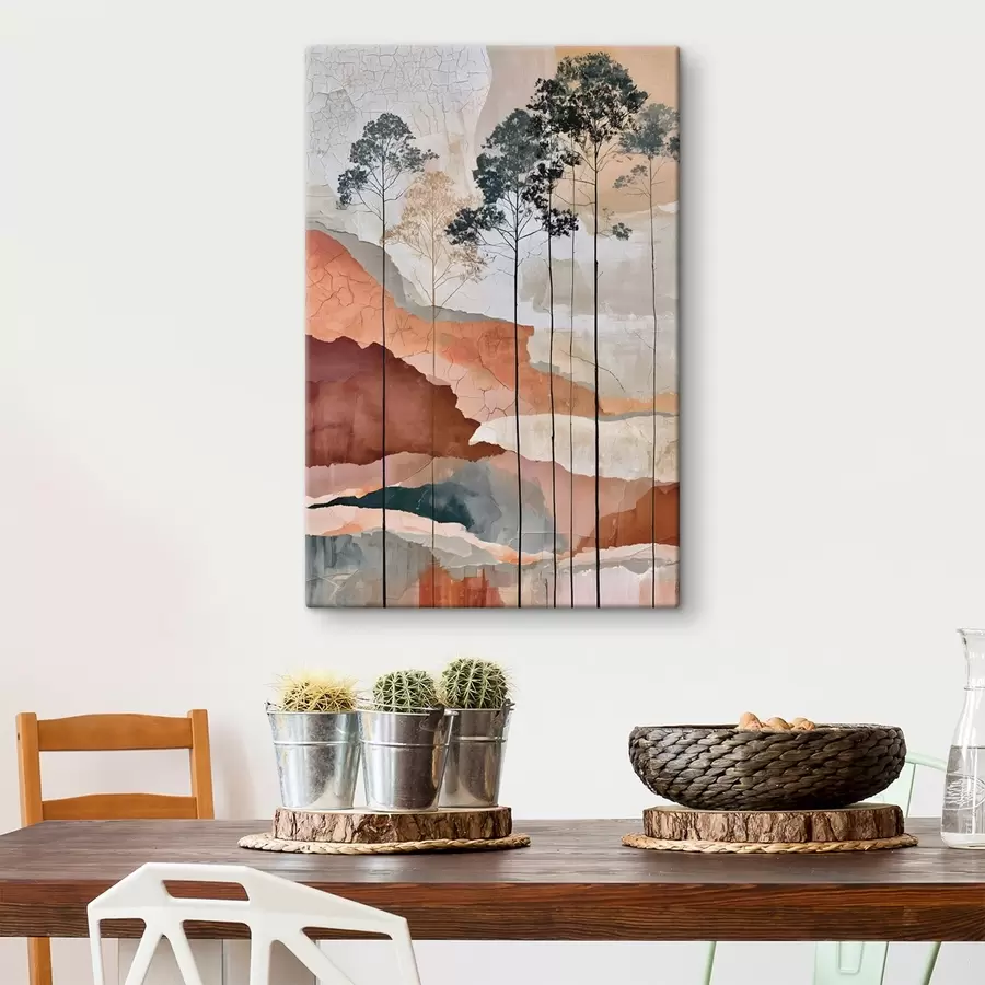 Tablouri Un peisaj abstract texturat cu copaci s50476