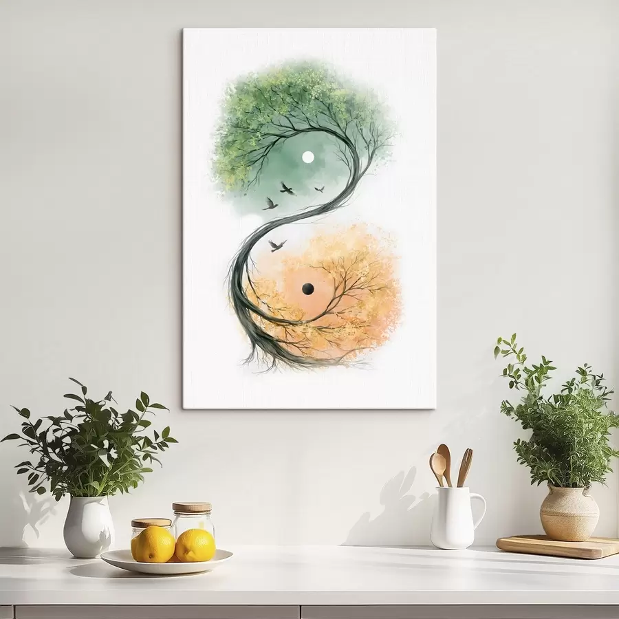 Tablouri Un copac cu forma simbolului Yin-Yang s50482