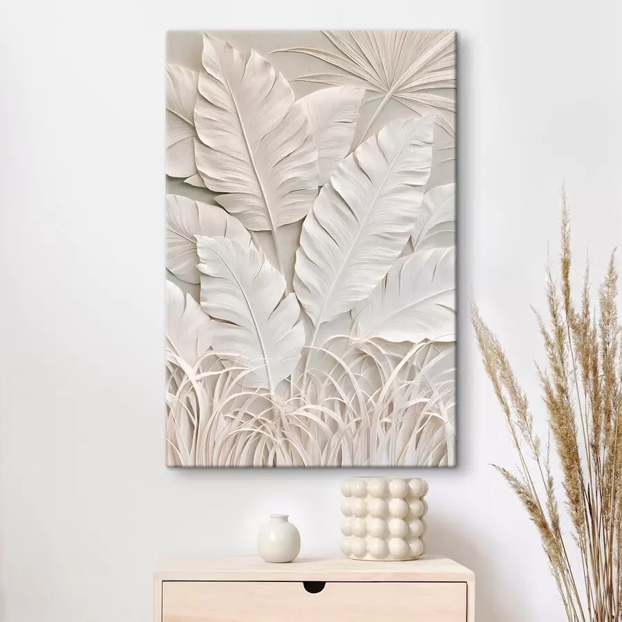 Tablouri Frunze tropicale în stil basorelief s50513