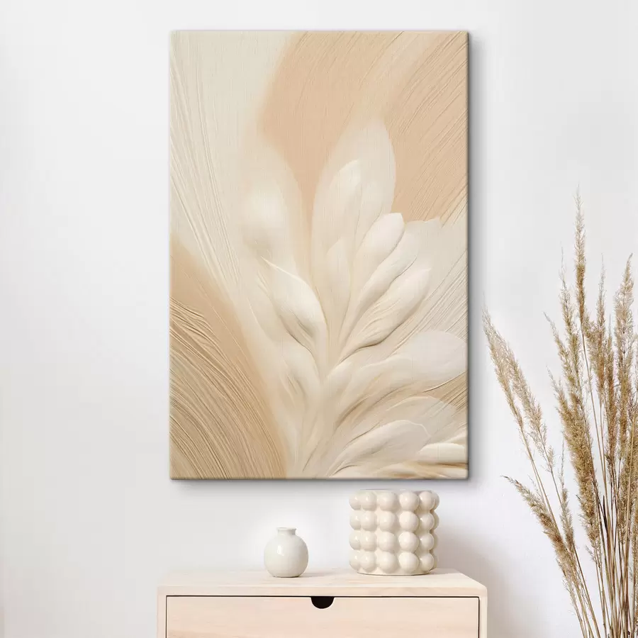 Tablouri O textură florală abstractă, delicată, în nuanțe deschise, pe un fundal moale, de culoarea piersicii s50626