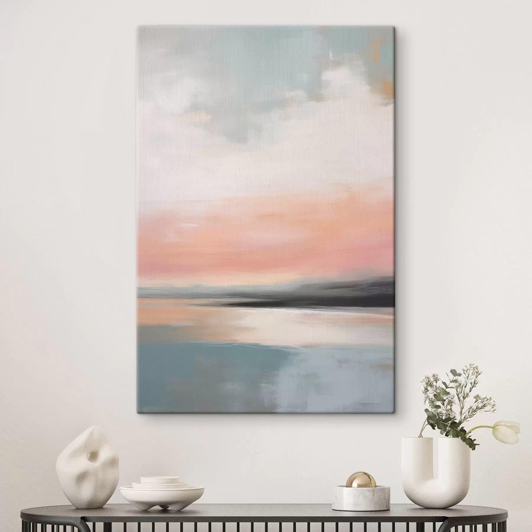Tablouri Peisaj marin abstract și minimalist, cu o paletă de culori pastelate delicate s50640