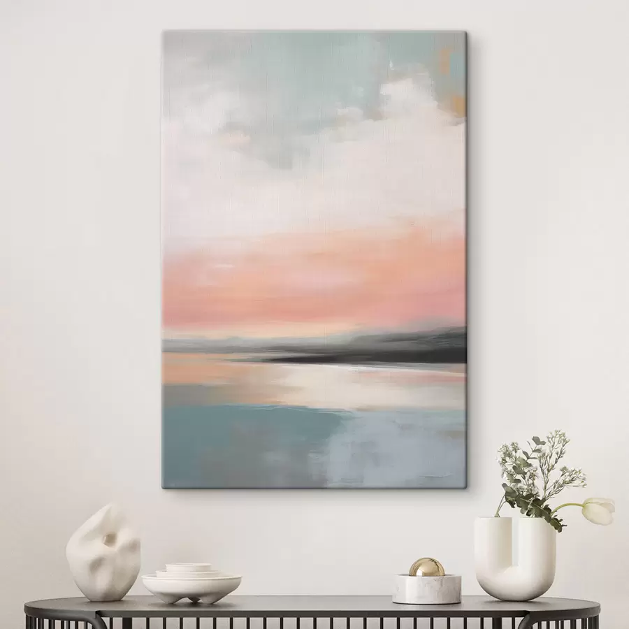 Tablouri Peisaj marin abstract și minimalist, cu o paletă de culori pastelate delicate s50640