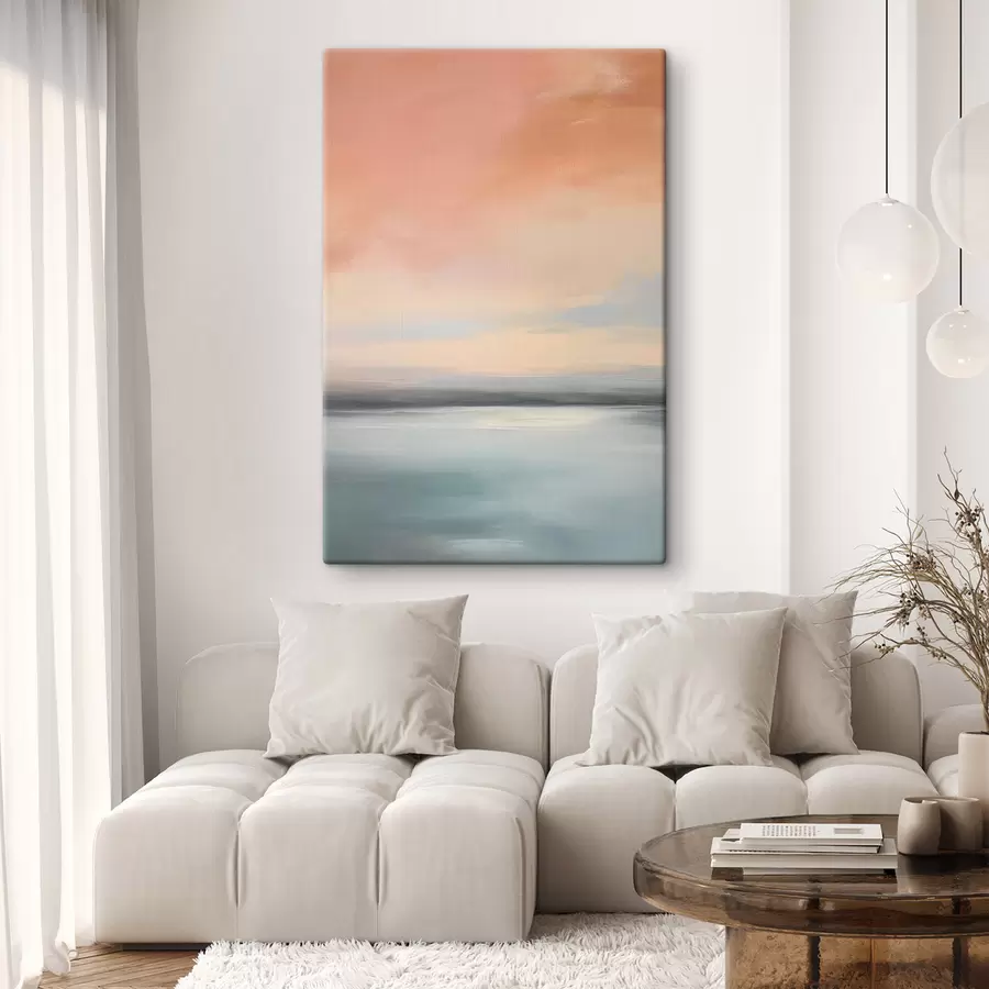 Tablouri Peisaj marin abstract și minimalist, cu o paletă de culori pastelate delicate s50641