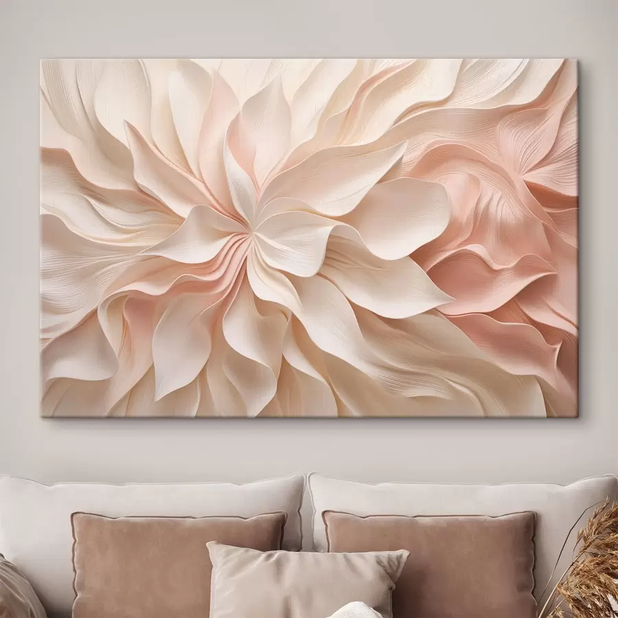 fototapet Forme florale tridimensionale în nuanțe de crem și roz s50599