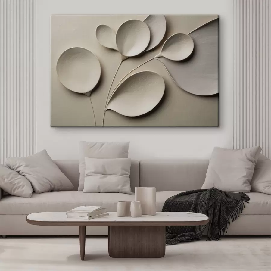 Tablouri O compoziție minimalistă din punct de vedere dimensional, într-o paletă de culori bej deschis s50015