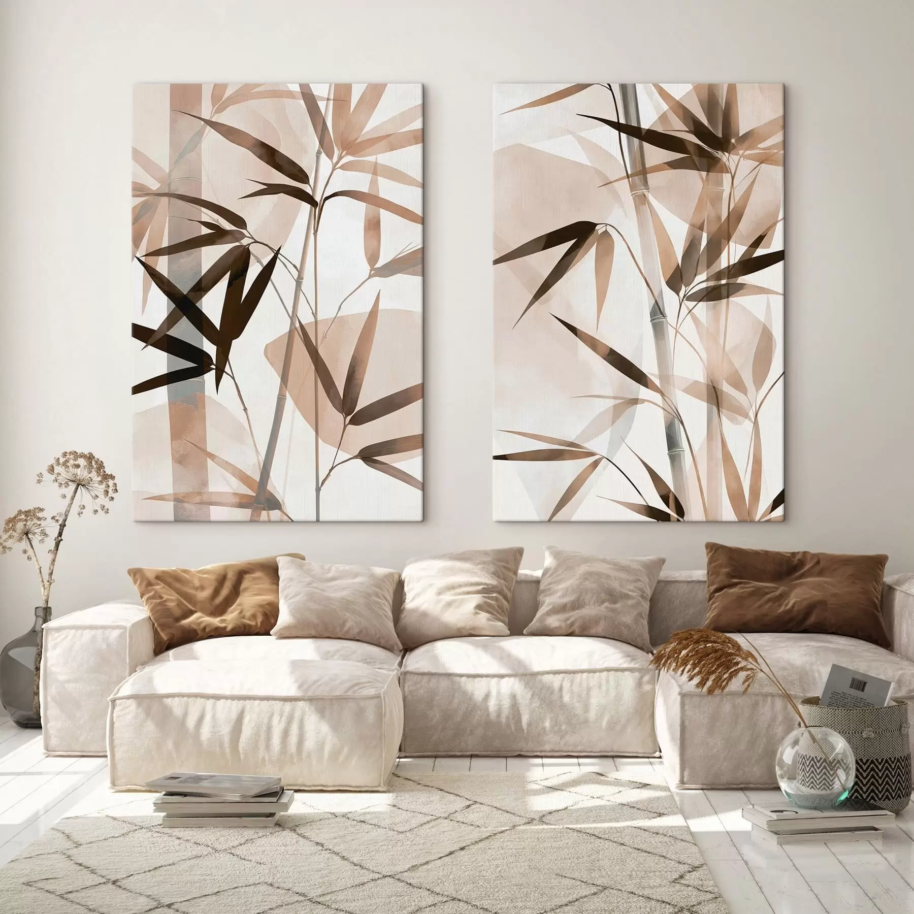 Tablouri Frunze de bambus abstracte m30953