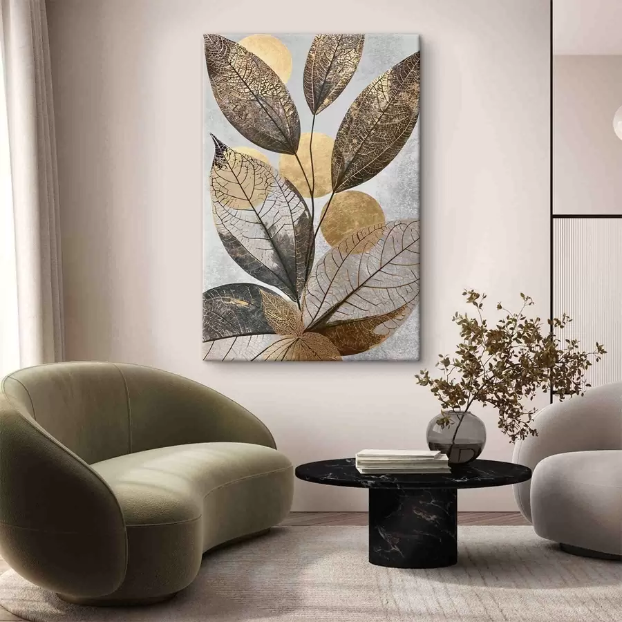 Tablouri Frunze abstracte cu cercuri s50711