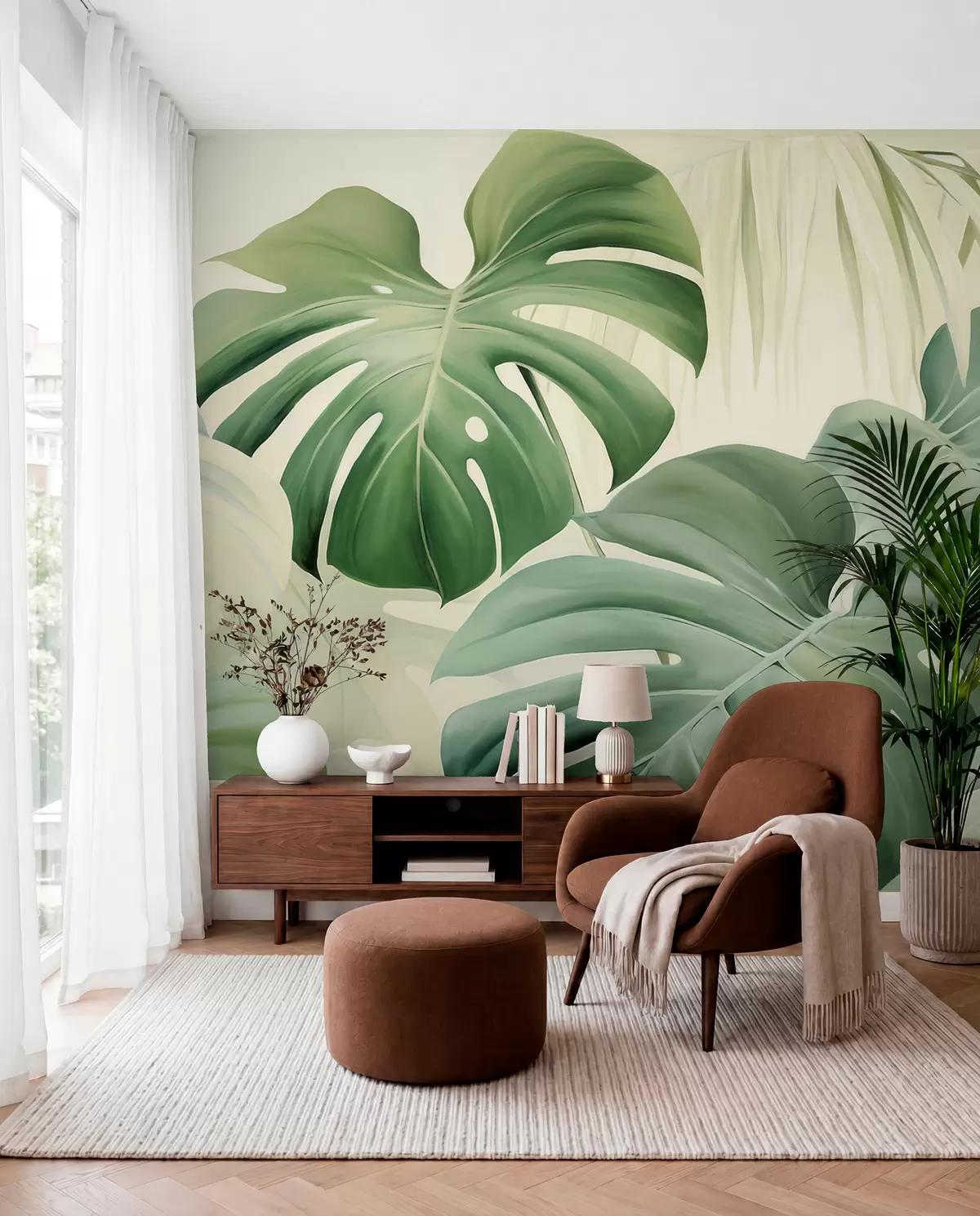 fototapet Monstera în verde w05909