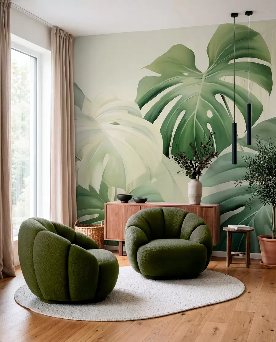 fototapet Monstera în verde w05909