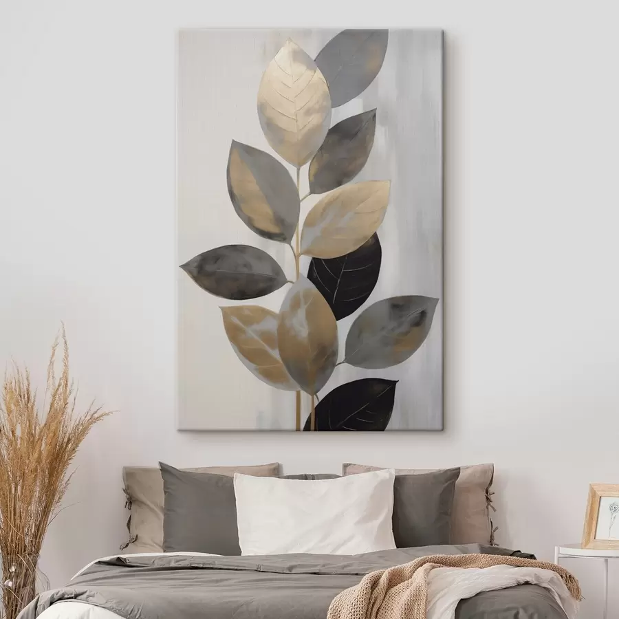 Tablouri Ramură decorativă cu frunze, pictură imitație s50777