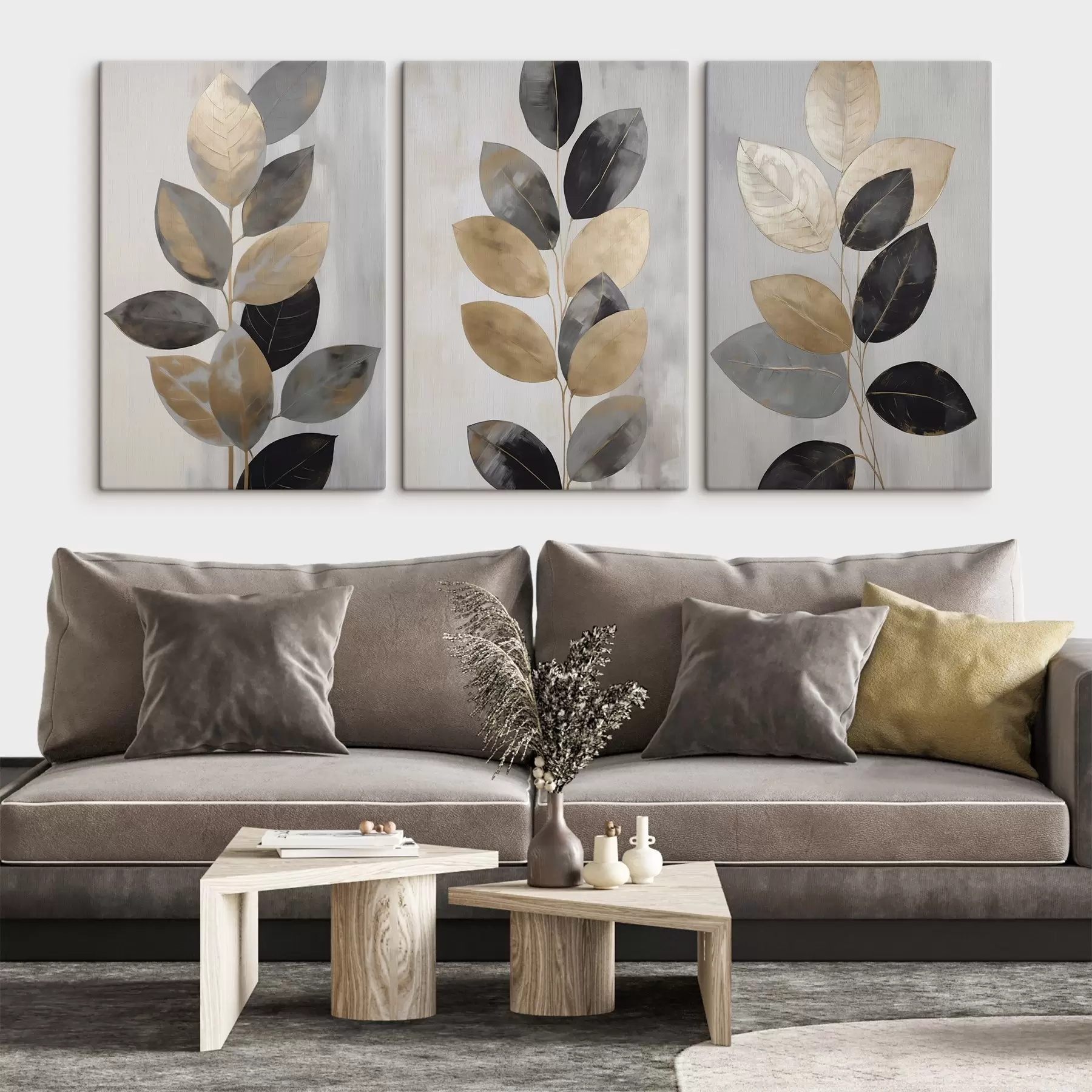 Tablouri Ramură decorativă cu frunze, pictură imitație m31010