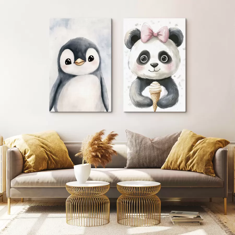 Tablouri Pinguinul și panda cu înghețată m31014