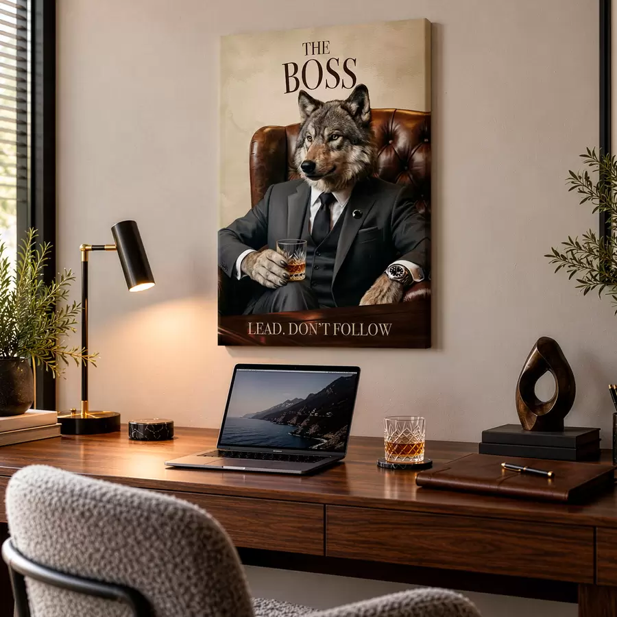 fototapet Lupul în costum s50508