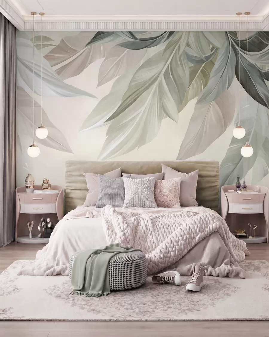 fototapet Frunze în pastel w10054