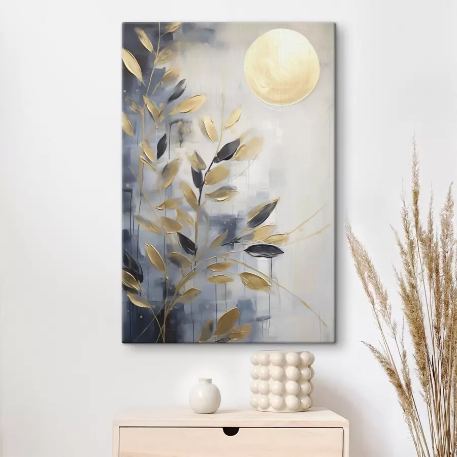 Tablouri Ramuri abstracte cu frunze, imitație a unui tablou s50842